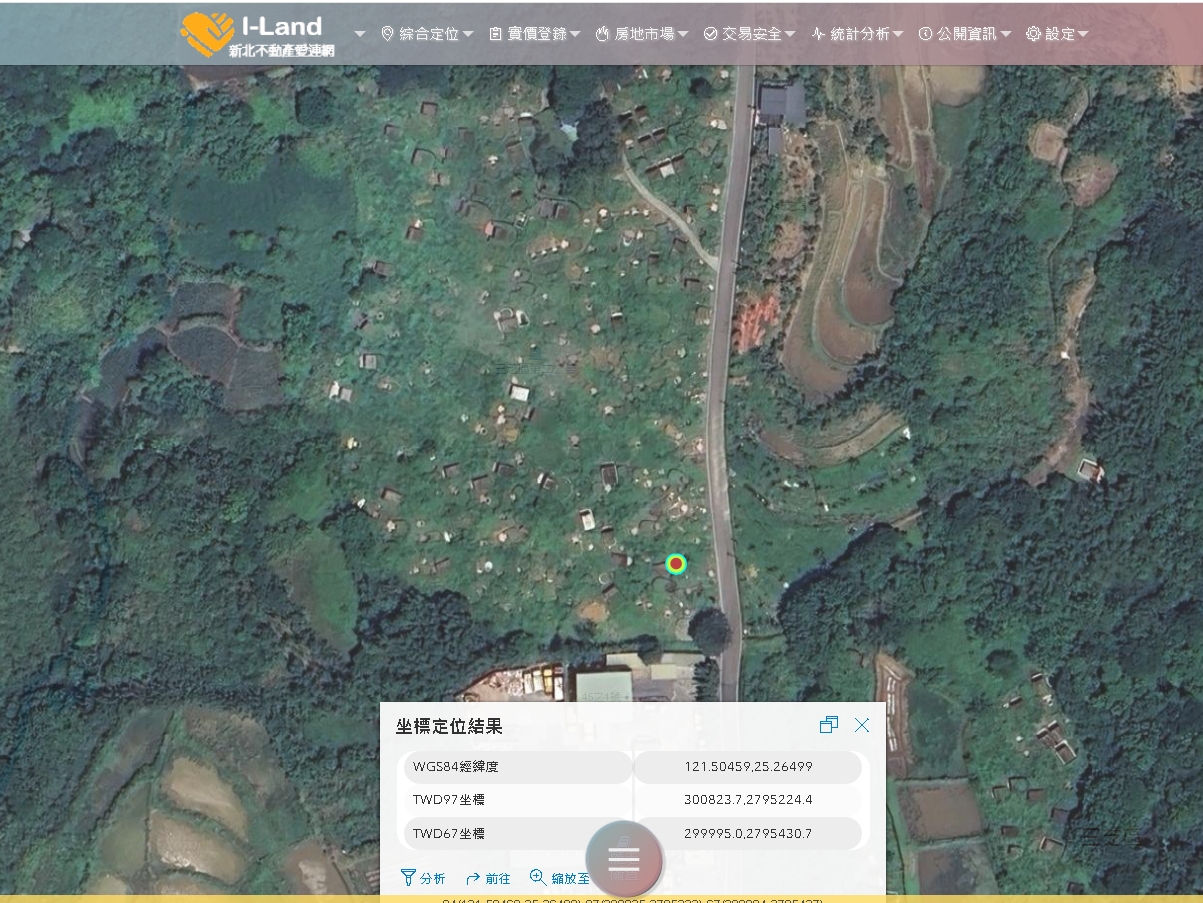墳墓所在地示意圖-永邑江家歷代之佳城