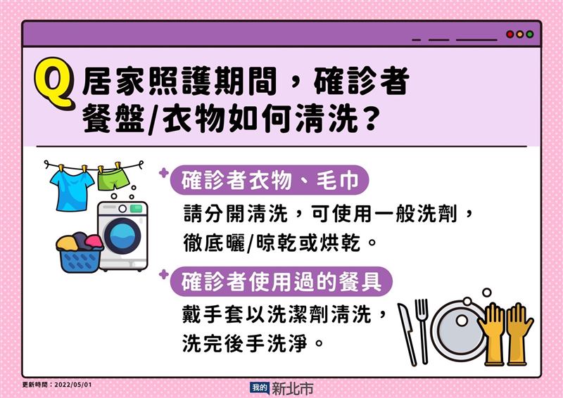確診者衣物餐盤如何清洗