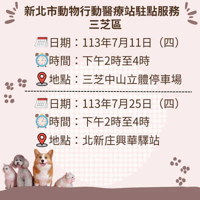 新北市動物行動醫療站駐點服務