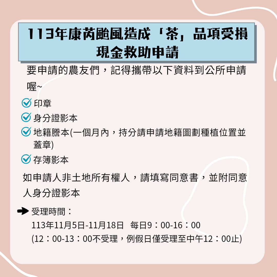 茶品項現金救助申請