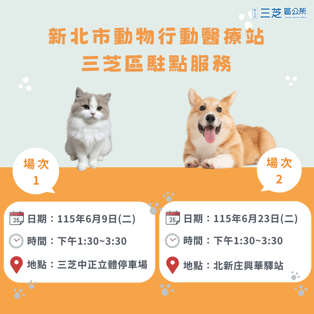 新北市動物行動醫療站6月三芝駐點服務