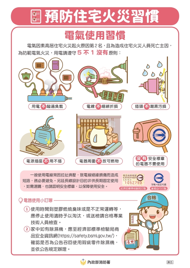 用電請遵守五不一沒有原則