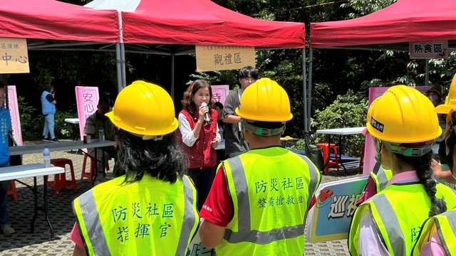 賴區長於橫山里社區自主防災演練致詞