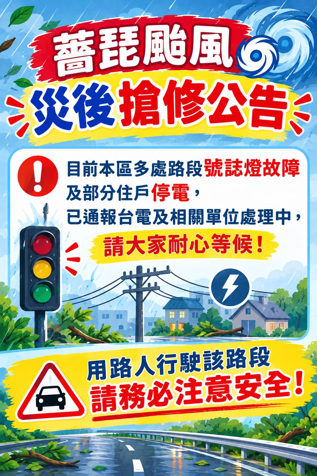 薔琵颱風災後搶修公告(另開視窗)